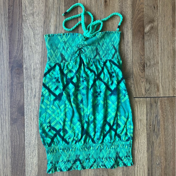 Mudd Cinched Green Halter Top‎ Women’s Sz M Y2K 90’s Vintage - Picture 1 of 6